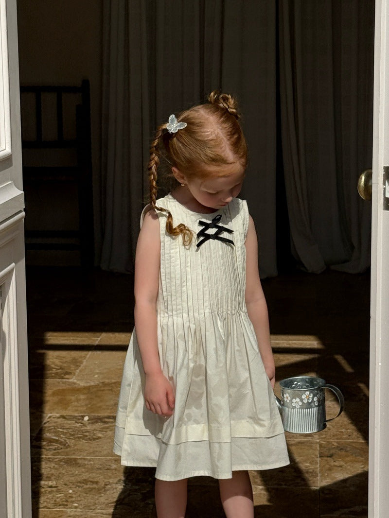 Sleeveless Pleated Princess Dress ピンタック ノースリーブワンピース【mh0013248】
