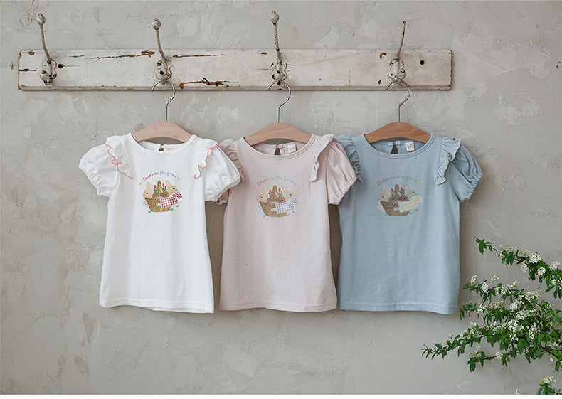 Rabbit Graphic Tee ラビットプリント フリルTシャツ【mh0012982】