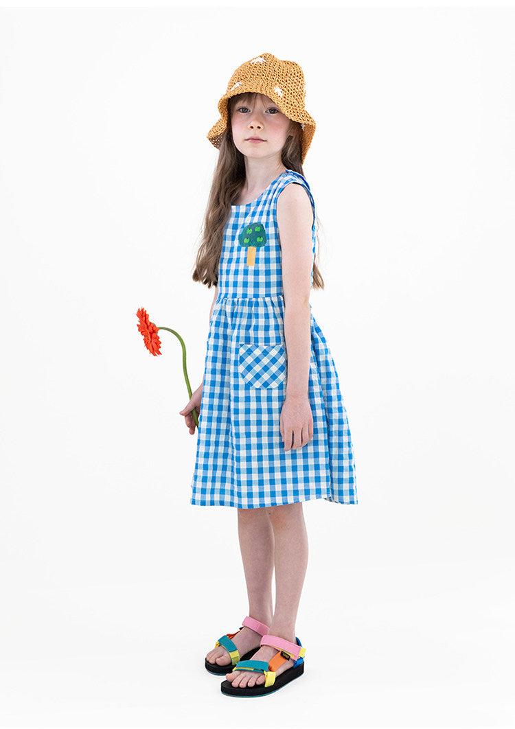Gingham Plaid Vest Dress チェック ノースリーブワンピース【mh0013212】