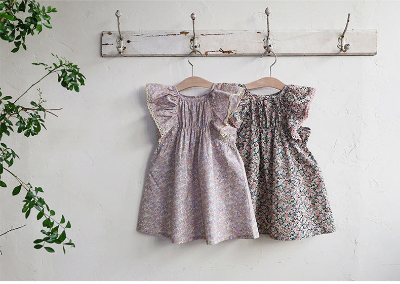 Floral Butterfly Dress 花柄 バタフライスリーブワンピース【mh0012983】