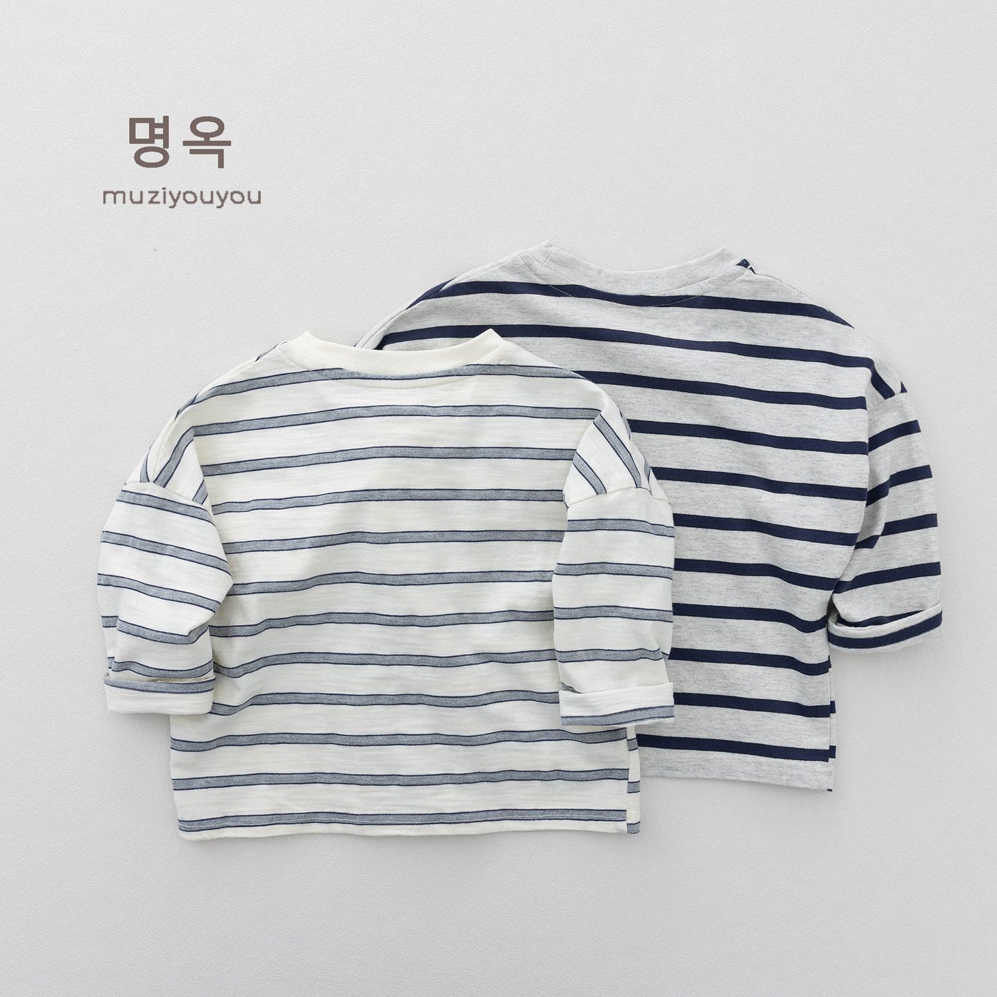 キッズ ボーダー ドッグ ワンポイント 刺繍 ルーズシルエット 長袖Tシャツ【mh0014179】