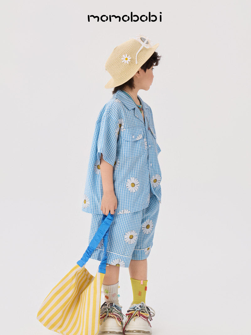 Daisy Gingham Shirt Shorts デイジー チェックシャツ ショートパンツ【mh0013007】