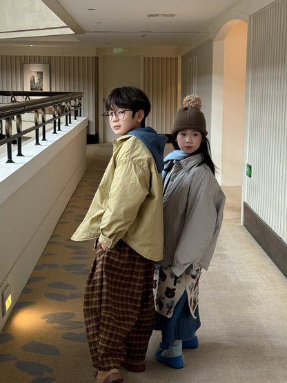 ブルゾンジャケット キッズ 中綿 厚手 ラペル ショート丈 カジュアル アウター【mh0011661】