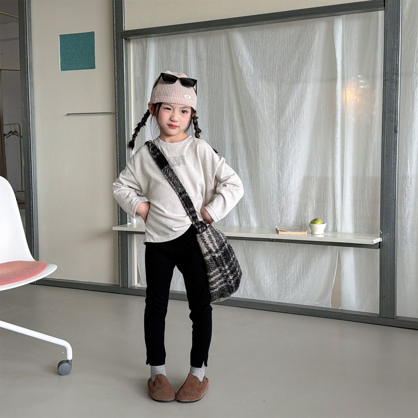 Kids' High-Waist Back Pocket Leggings Pants [mh0014051]