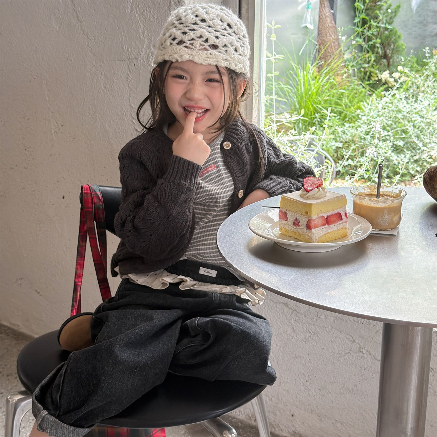 Kids' Openwork Long-Sleeve Knit Cardigan [mh0014055]