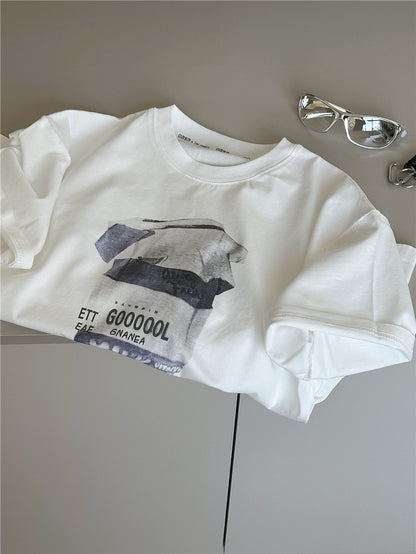Graphic Cotton Tee ミルクプリント 半袖Tシャツ【mh0012970】
