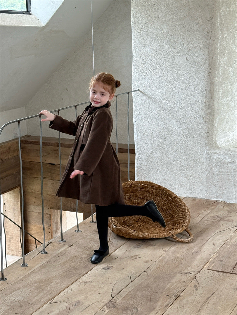 Aラインコート 襟付き ミディ丈 中綿 アウター【mh0011625】