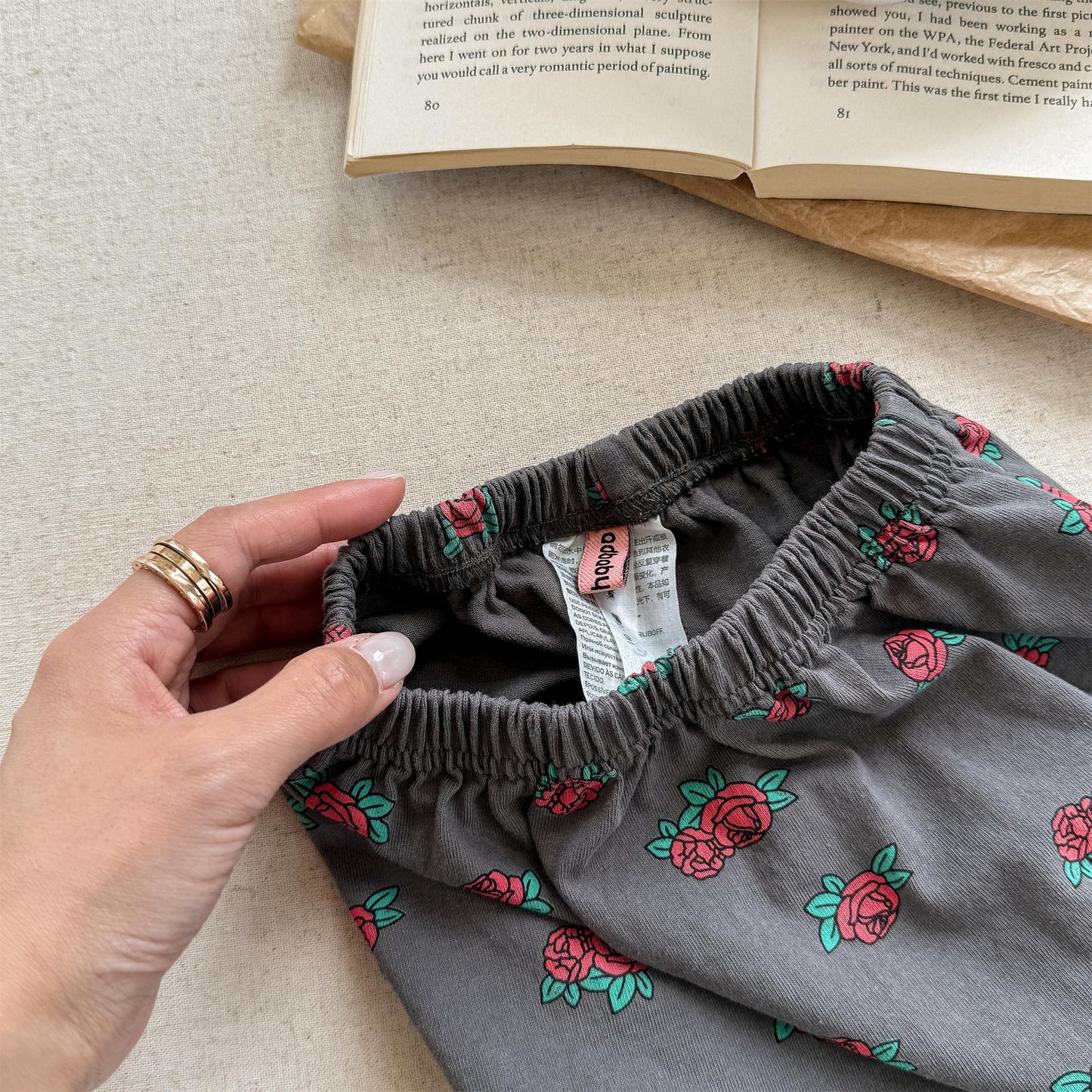 Rose Flower Graphic Cotton Skirt ローズ プリント コットン スカート【mh0012653】