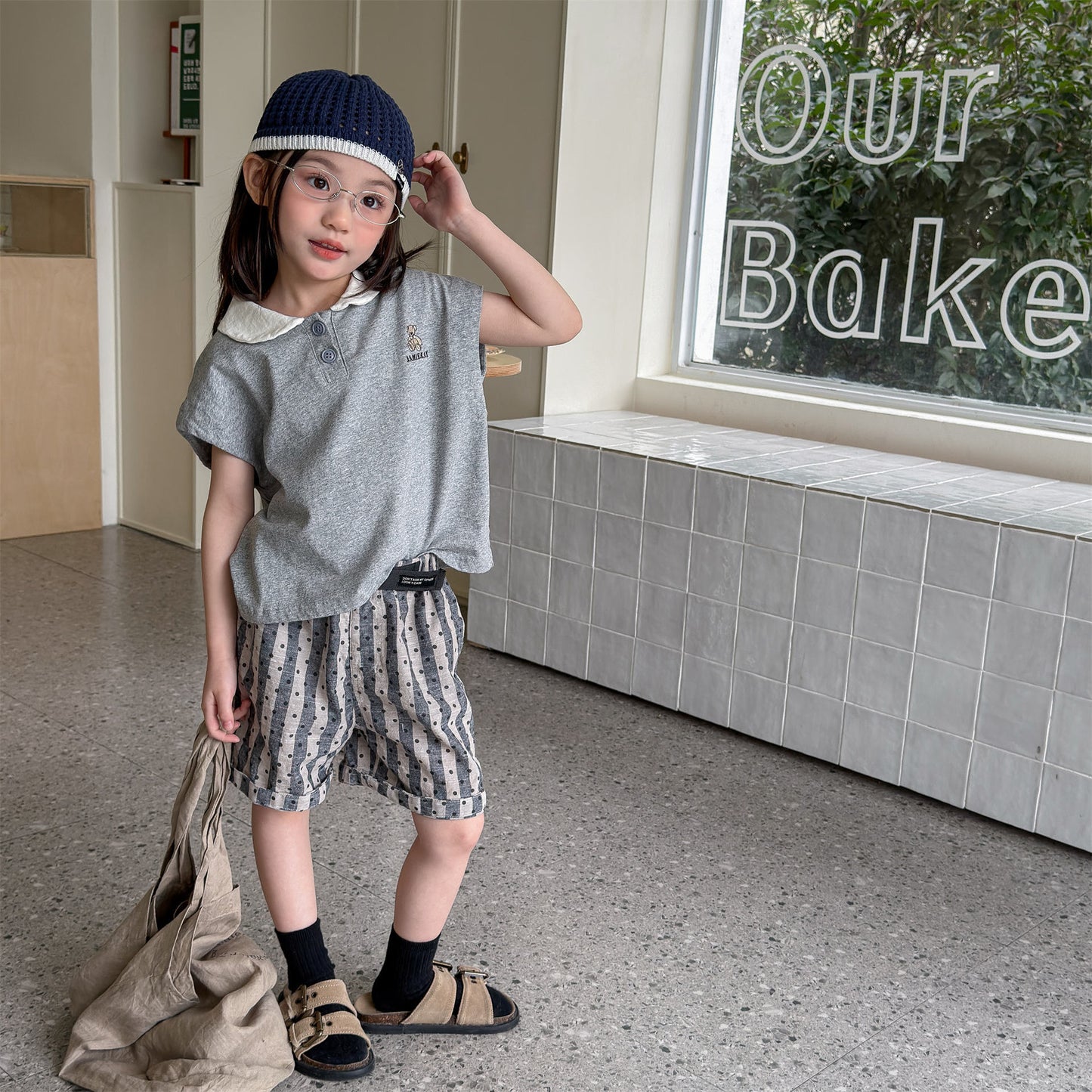 Bear Embroidery Short Sleeve Polo Shirt クマ 刺繍 ポロシャツ【mh0012666】