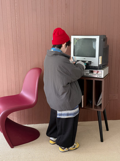 中綿ジャケット キッズ チェック柄 スタンドカラー 厚手 ショート丈 カジュアル アウター【mh0011667】