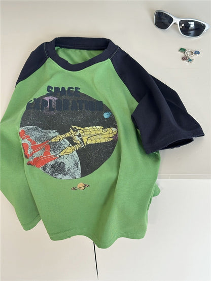 Space Explorer Raglan T-shirt ラグラン 宇宙 Tシャツ【mh0012944】