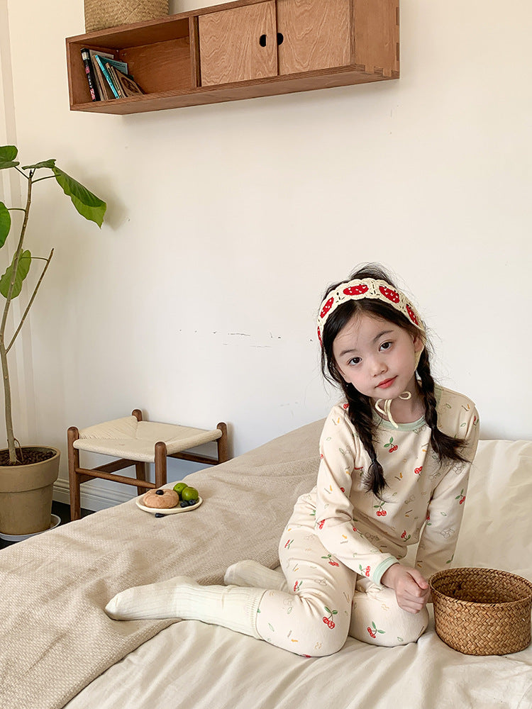 Long Sleeve Printed Pajamas 長袖 プリント パジャマ セット【mh0012243】