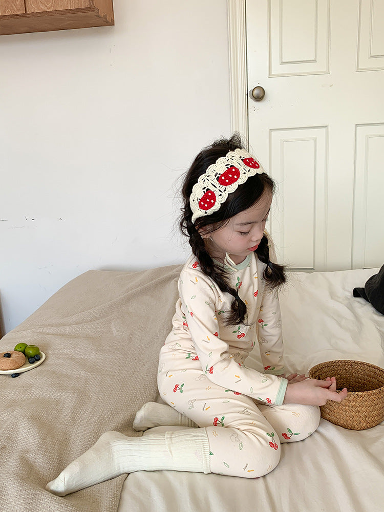 Long Sleeve Printed Pajamas 長袖 プリント パジャマ セット【mh0012243】