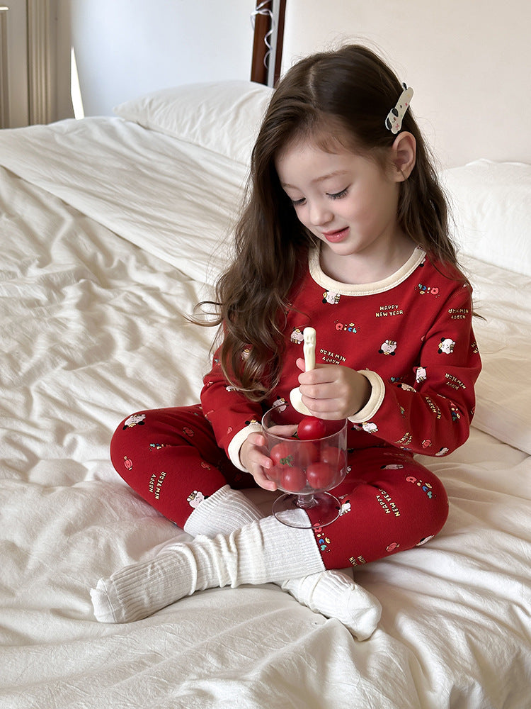 Long Sleeve Printed Pajama Set 長袖 プリント パジャマ セット【mh0012244】