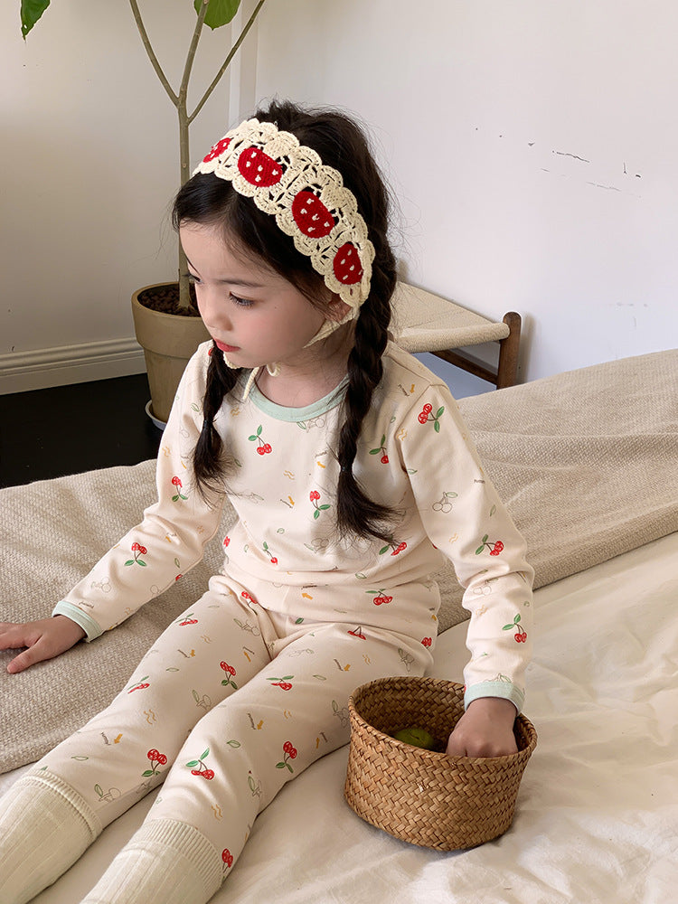 Long Sleeve Printed Pajamas 長袖 プリント パジャマ セット【mh0012243】