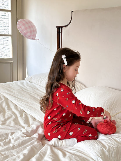 Long Sleeve Printed Pajama Set 長袖 プリント パジャマ セット【mh0012244】