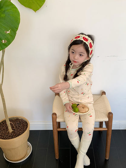 Long Sleeve Printed Pajamas 長袖 プリント パジャマ セット【mh0012243】