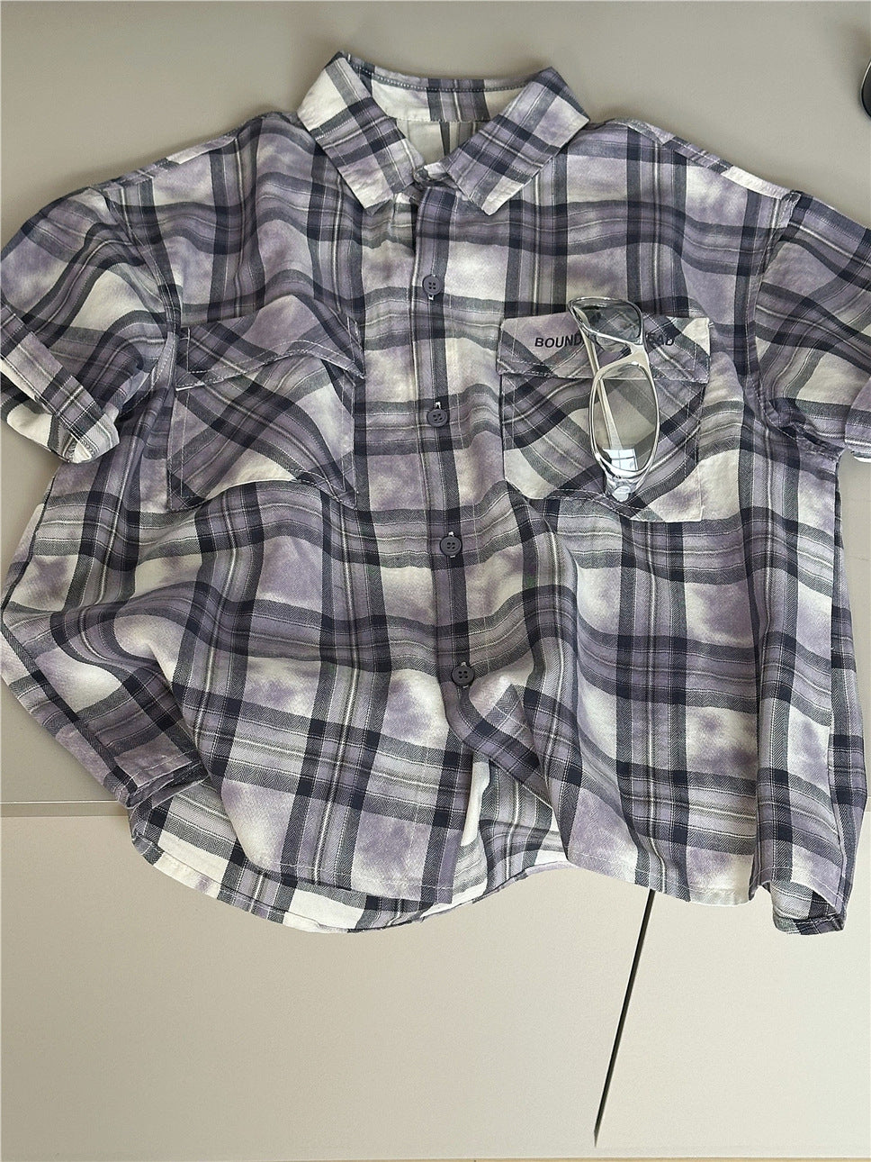 Tie-Dye Check Shirt タイダイ チェック 半袖シャツ【mh0012965】