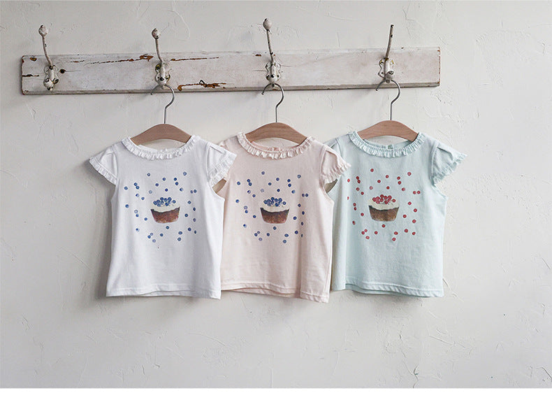 Flounce Sleeve Cupcake Tee フリルスリーブ カップケーキ Tシャツ【mh0012987】