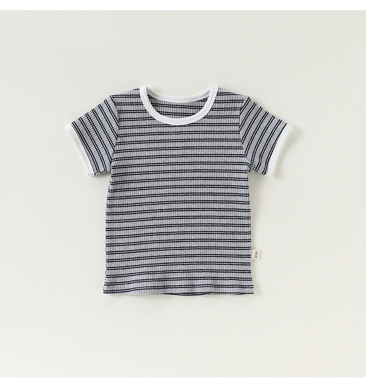 Striped Tee & Shorts Set ボーダー 半袖Tシャツ ショートパンツ セット【mh0013033】