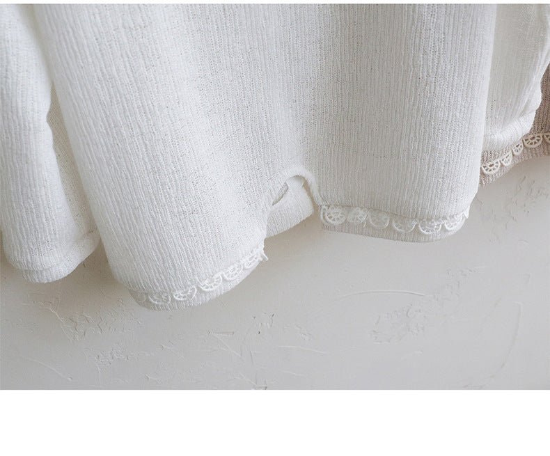 Lace Trim Knit Cardigan Openwork Summer Cardigan [mh0012984]