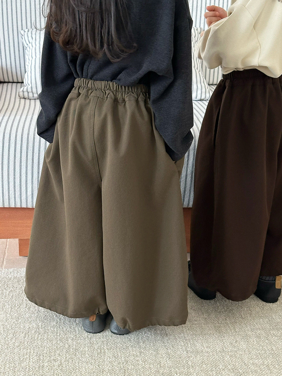 キッズ 切り替え ステッチ ルーズ ワイドパンツ【mh0014312】