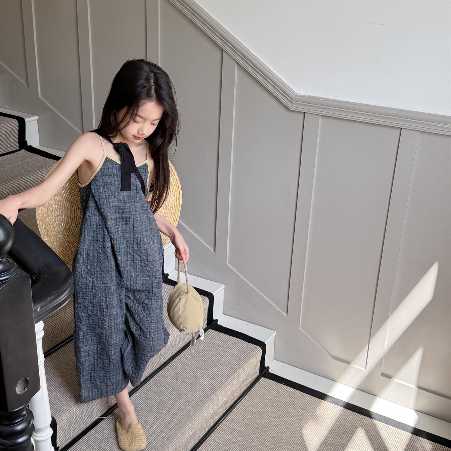 Gingham Check Cami Jumpsuit ギンガムチェック キャミソール オールインワン【mh0012654】