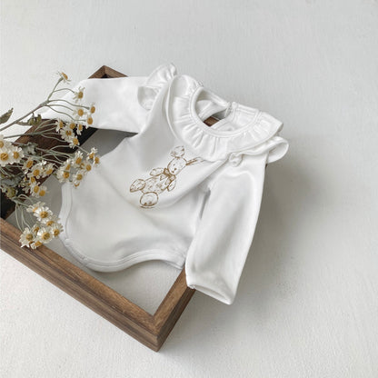 Rabbit Print Ruffle Romper うさぎ プリント ロンパース【mh0012502】