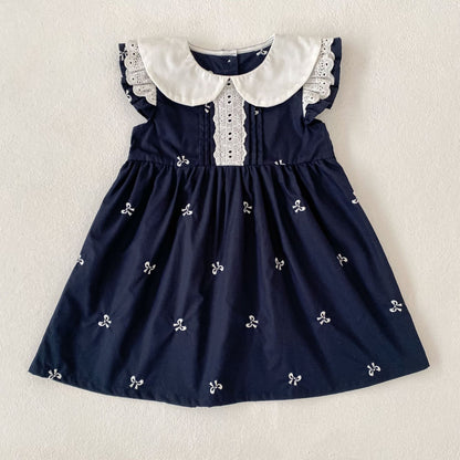 Bow Embroidery Ruffle Romper Dress ラッフル ロンパース ワンピース【mh0013161】