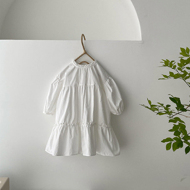 Tiered Cotton Princess Dress ティアード 長袖ワンピース【mh0012639】