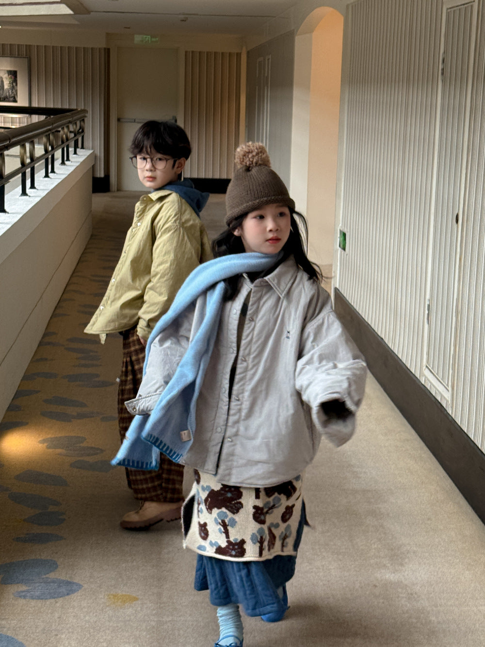 ブルゾンジャケット キッズ 中綿 厚手 ラペル ショート丈 カジュアル アウター【mh0011661】