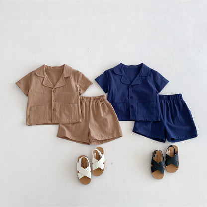Open Collar Shirt & Shorts Set オープンカラー 半袖 セットアップ【mh0012723】