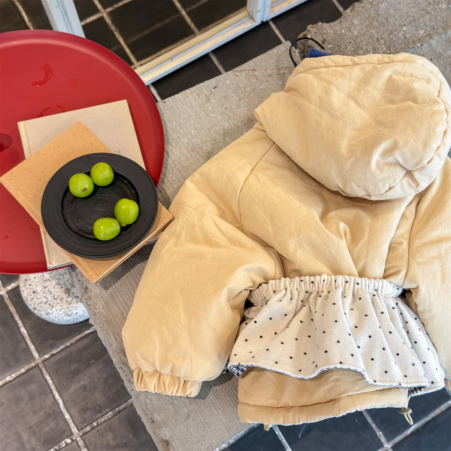 パフジャケット フーディ ストライプ プルオーバー アウター 中綿【mh0011613】