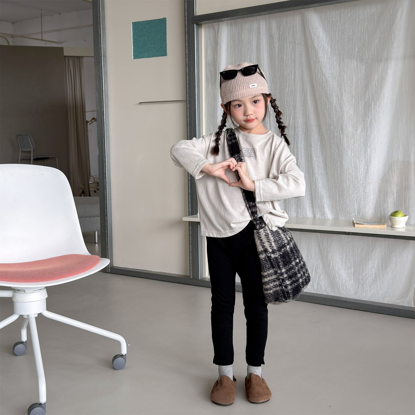 Kids' High-Waist Back Pocket Leggings Pants [mh0014051]