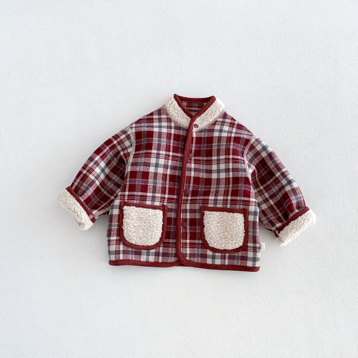キッズ チェック リバーシブル ボアジャケット / ロールアップ 刺繍 ストレート ロングパンツ【mh0014765】