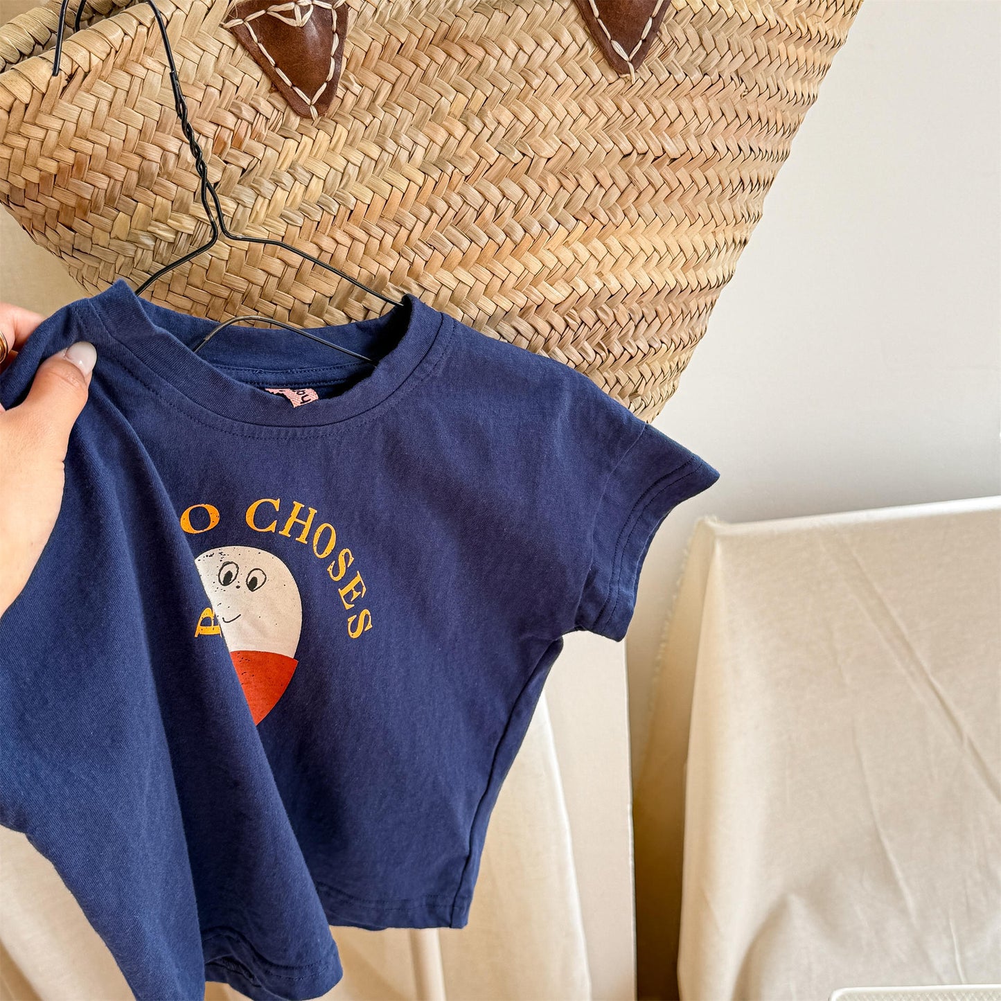 Boiled Egg Bear Graphic T-Shirt コットン クルーネック Tシャツ【mh0012652】