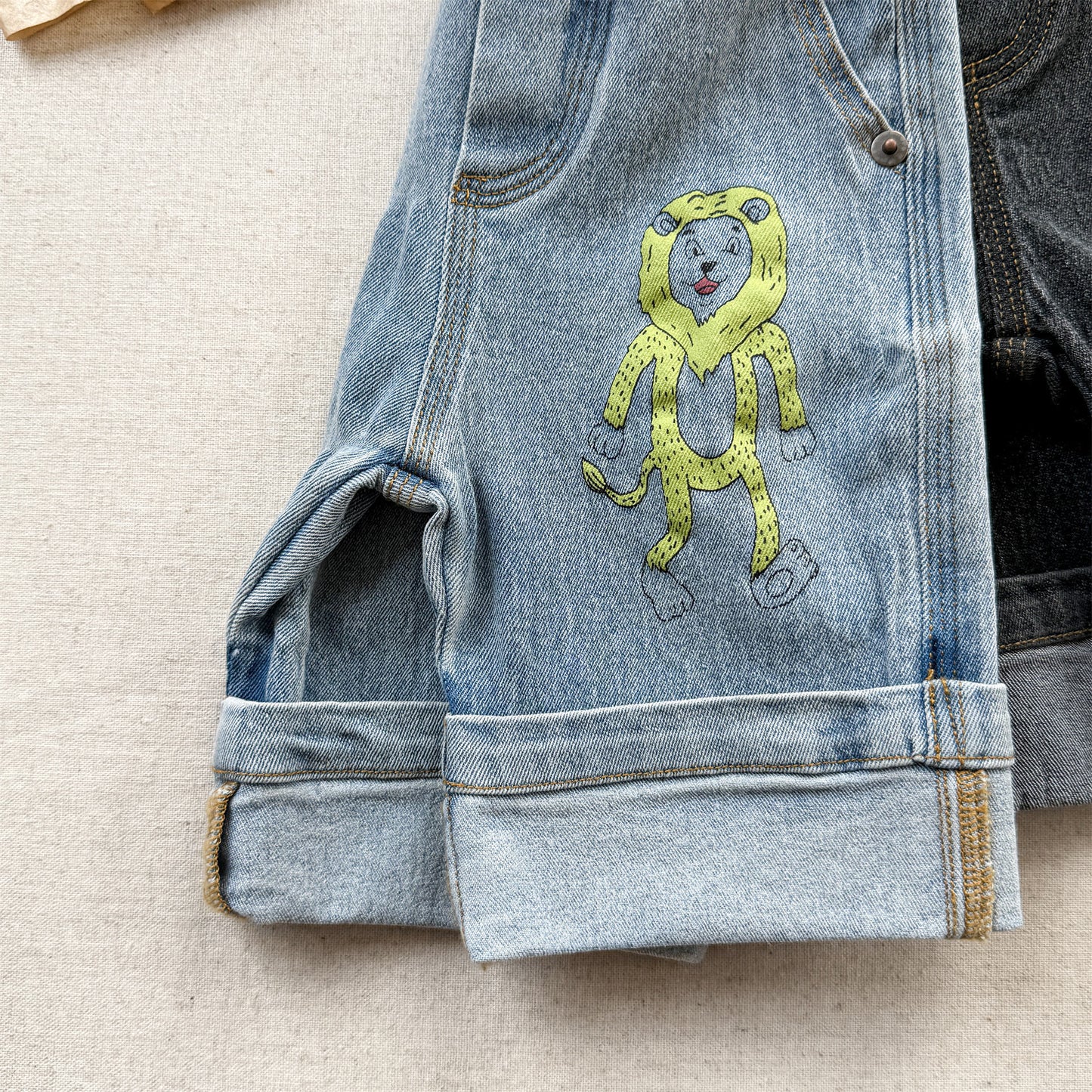 Graphic Denim Shorts ワークデニム ハーフパンツ【mh0013222】