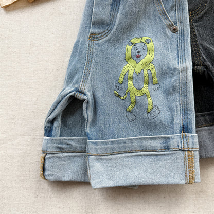 Graphic Denim Shorts ワークデニム ハーフパンツ【mh0013222】