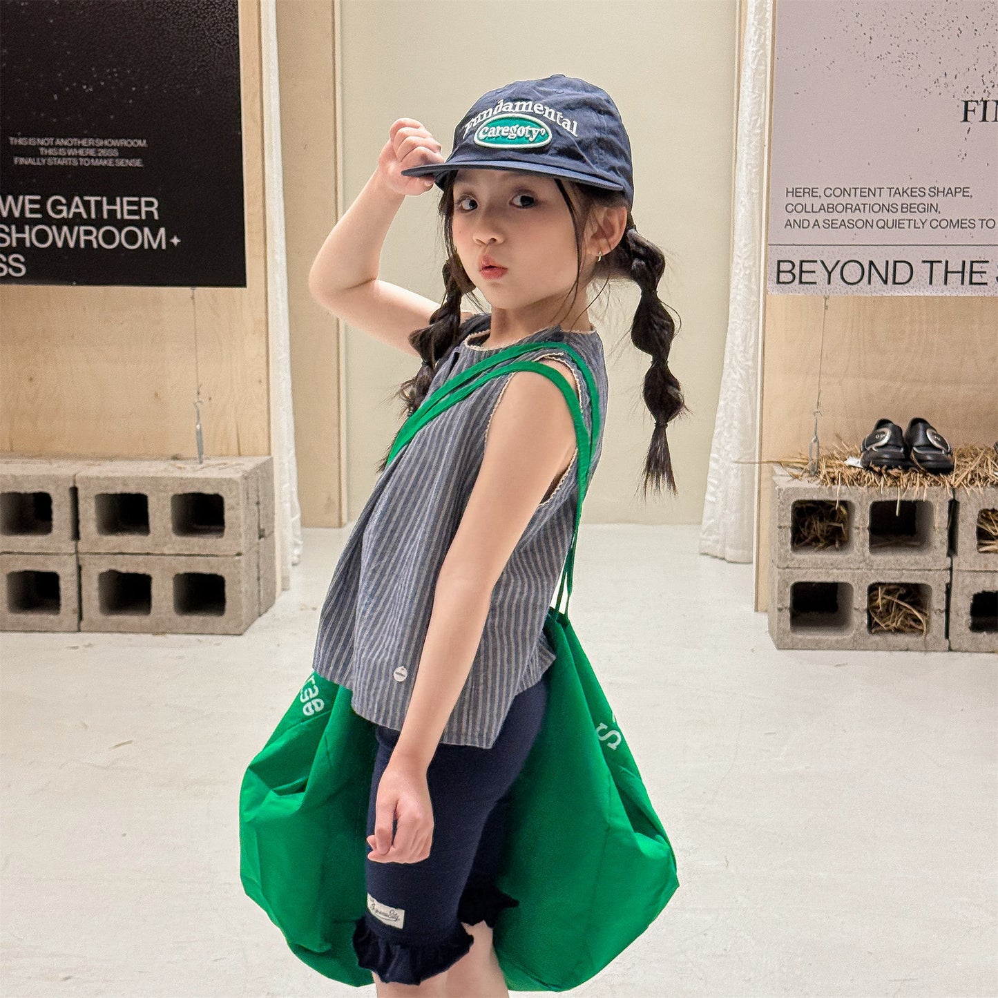 Striped Sleeveless Tank Top ストライプ ノースリーブブラウス【mh0013229】