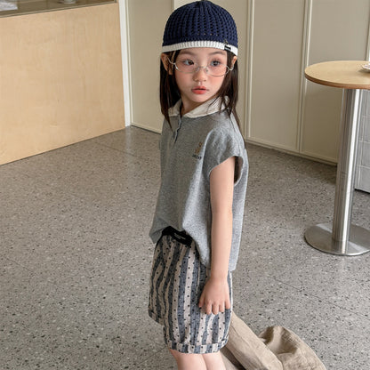 Bear Embroidery Short Sleeve Polo Shirt クマ 刺繍 ポロシャツ【mh0012666】