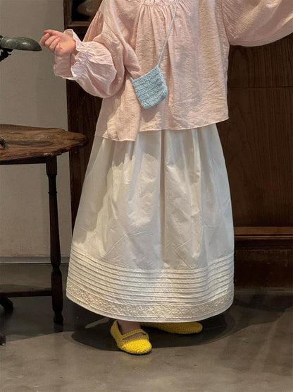 Solid Lace Casual Versatile Skirt レース カジュアルスカート【mh0012224】