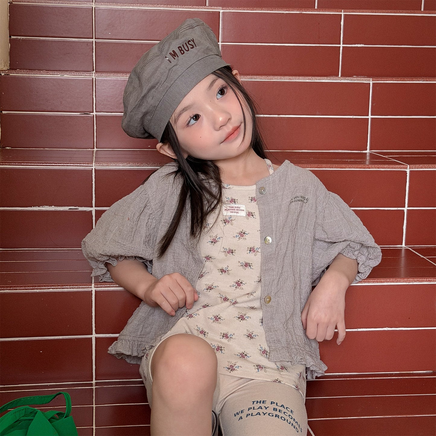 Linen Puff Sleeve Blouse ラッフル 半袖ブラウス【mh0013230】
