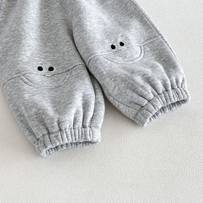 Kids' Smile Embroidered Brushed-Lining Joggers [mh0014776]