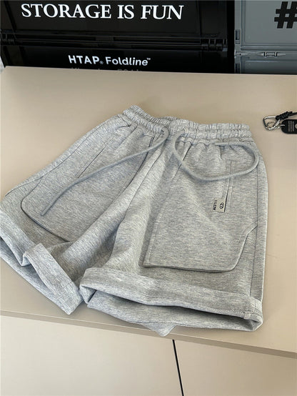 Casual Sport Shorts パッチポケット スウェットハーフパンツ【mh0012957】