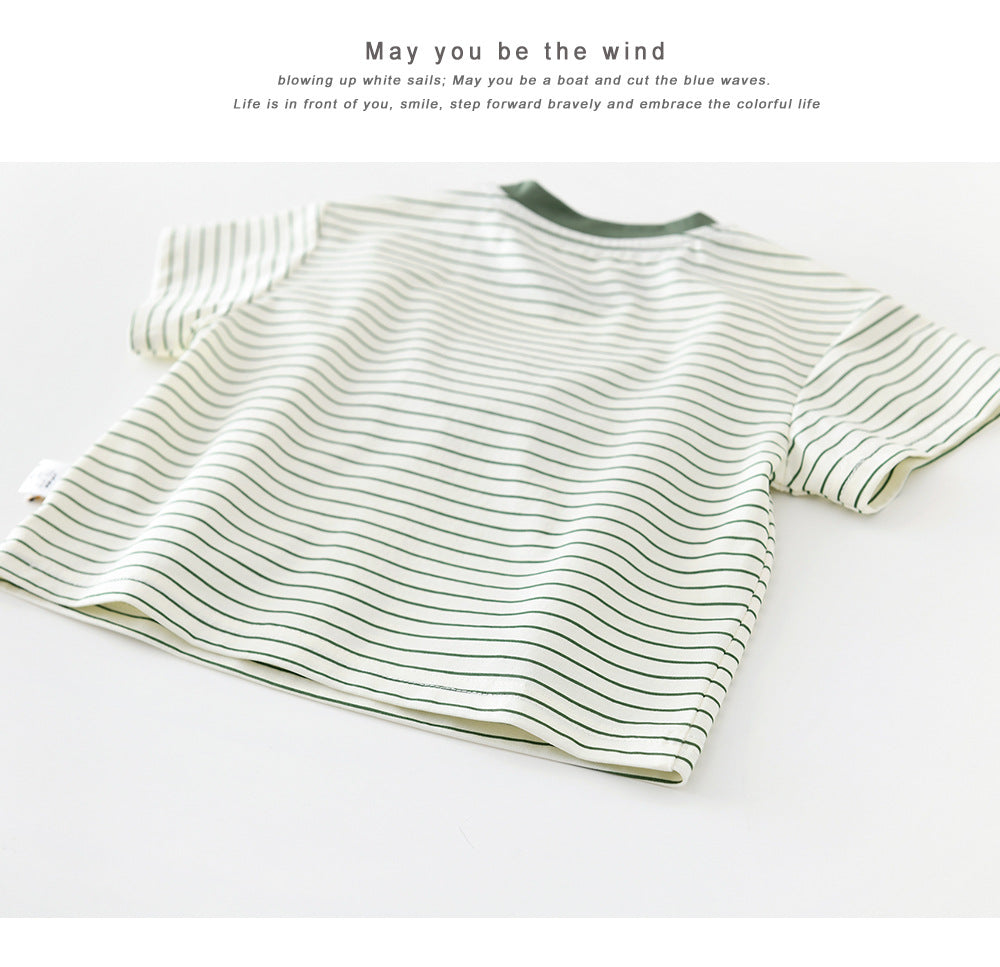 Animal Stripe Tee ボーダー ドッグノーズ 半袖Tシャツ【mh0012863】