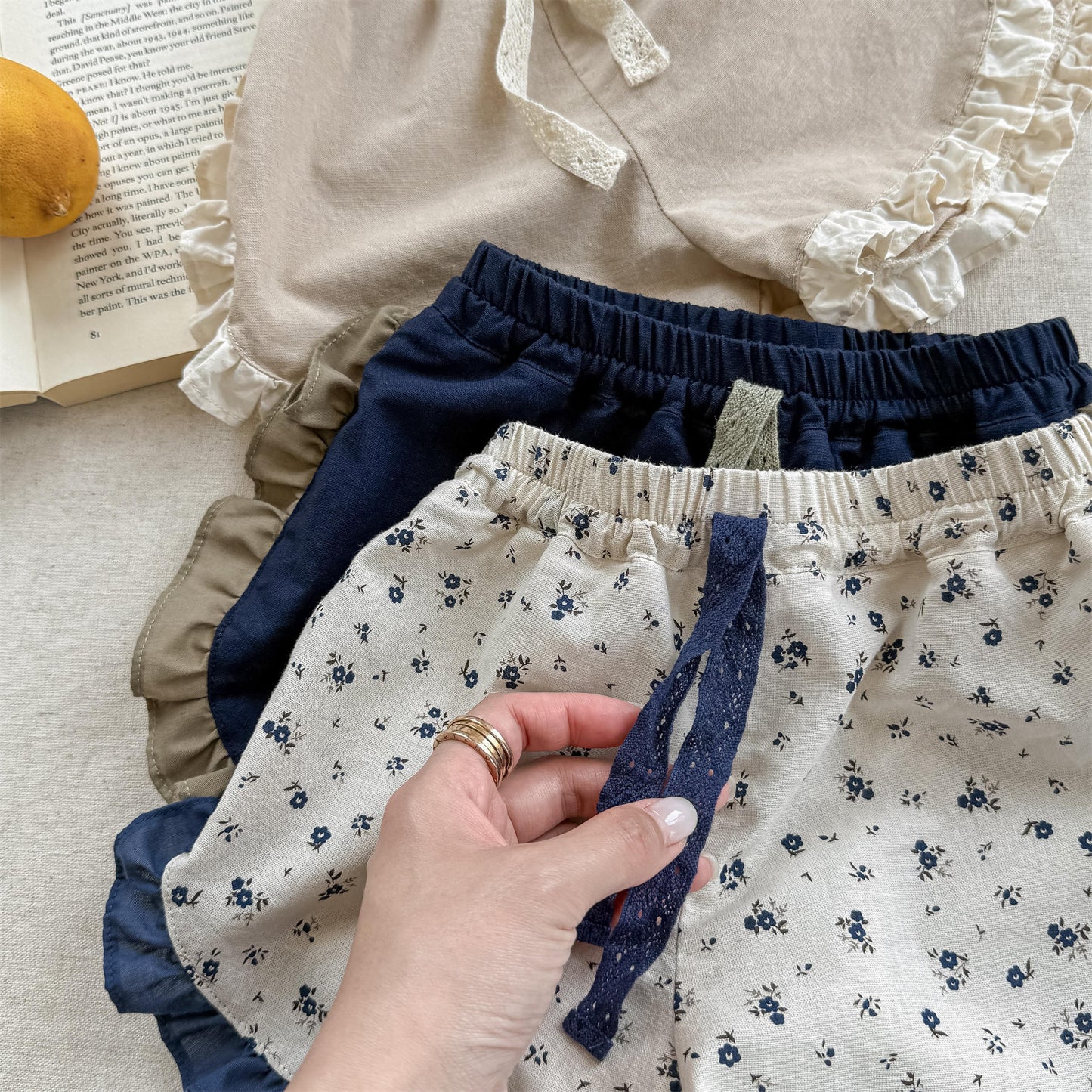Flower Print Ruffle Cotton Shorts 花柄 コットン ショートパンツ【mh0012655】