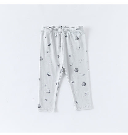 長袖肌着ロンパース/パンツ アニマル/星月プリント ボディスーツ【mh0011724】