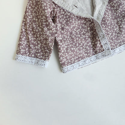 Floral Print Lace Trim Cardigan 花柄 レーストリム カーディガン【mh0012631】