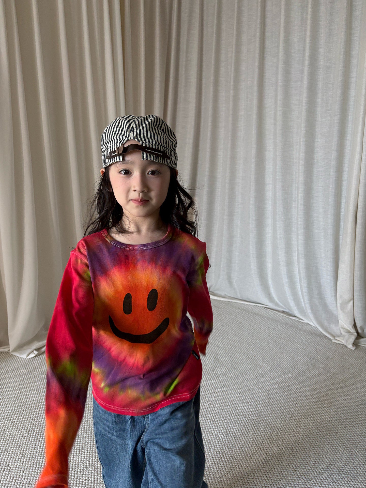 yummy&rocky | Tie Dye Smiley Cotton Long Sleeve T-Shirt [mh0020168]