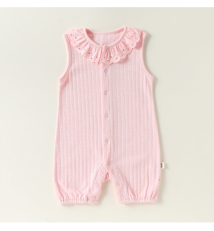 Lace Cotton Romper レース ノースリーブロンパース【mh0013027】